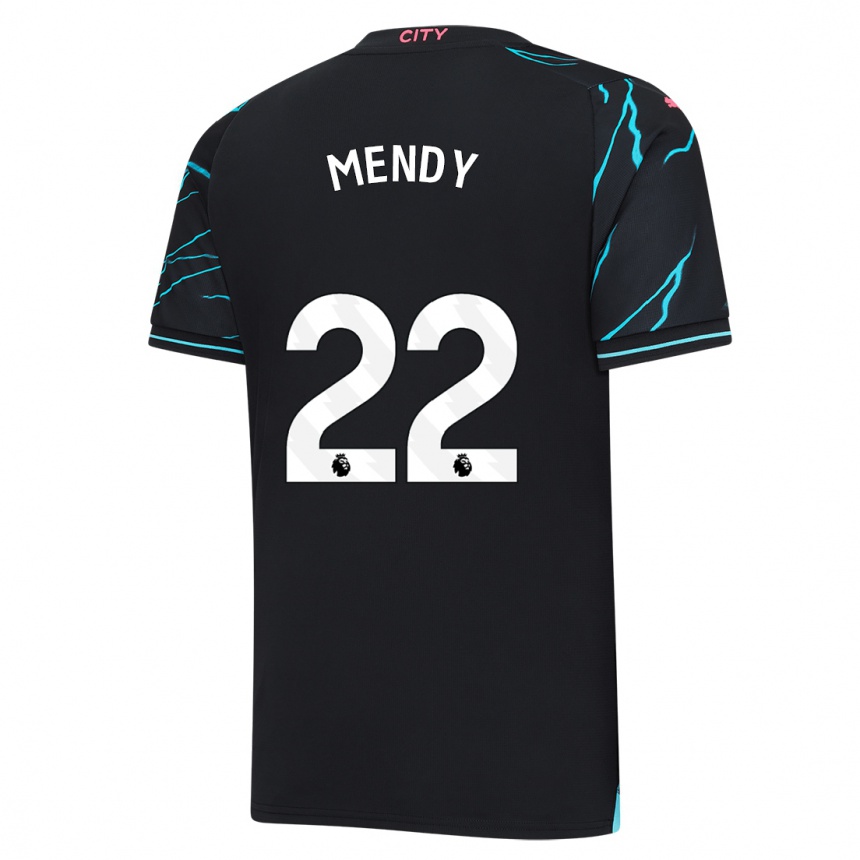 Men  Benjamin Mendy #22 Dark Blue Third Jersey 2023/24 T-Shirt Nz