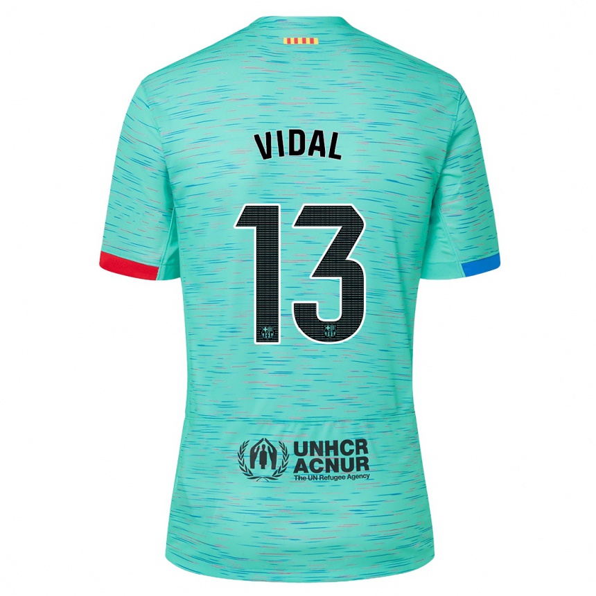 Men  Marc Vidal #13 Light Aqua Third Jersey 2023/24 T-Shirt Nz