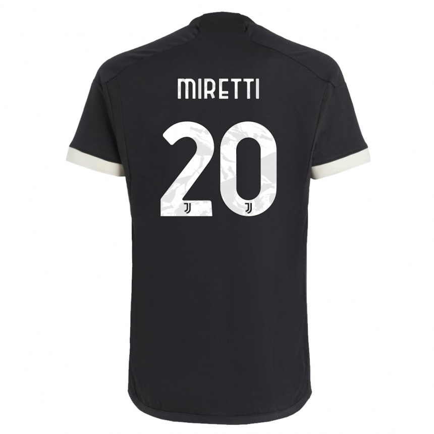 Men  Fabio Miretti #20 Black Third Jersey 2023/24 T-Shirt Nz