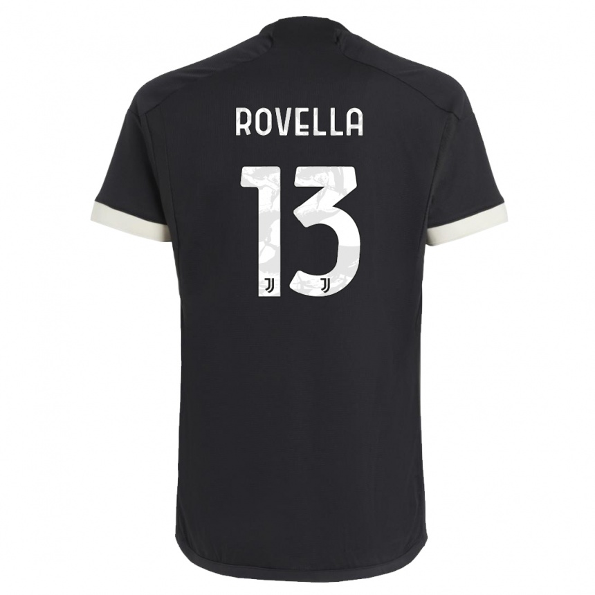 Men  Nicolo Rovella #13 Black Third Jersey 2023/24 T-Shirt Nz