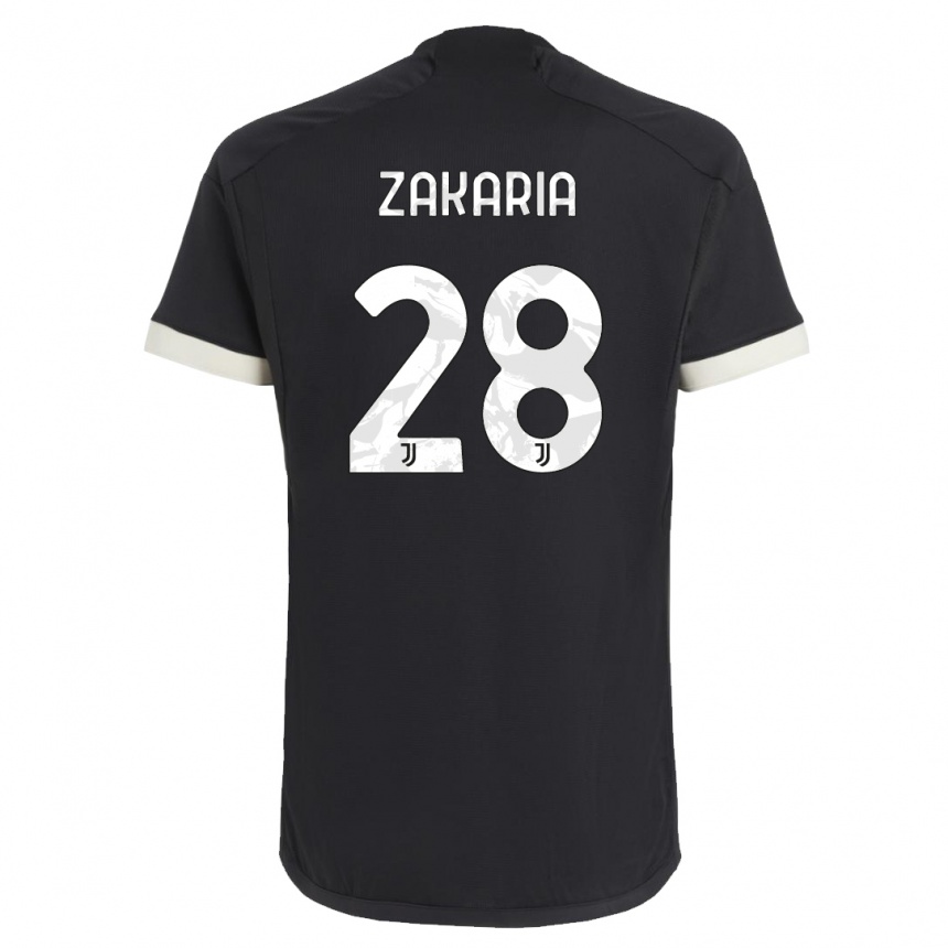 Men  Denis Zakaria #28 Black Third Jersey 2023/24 T-Shirt Nz