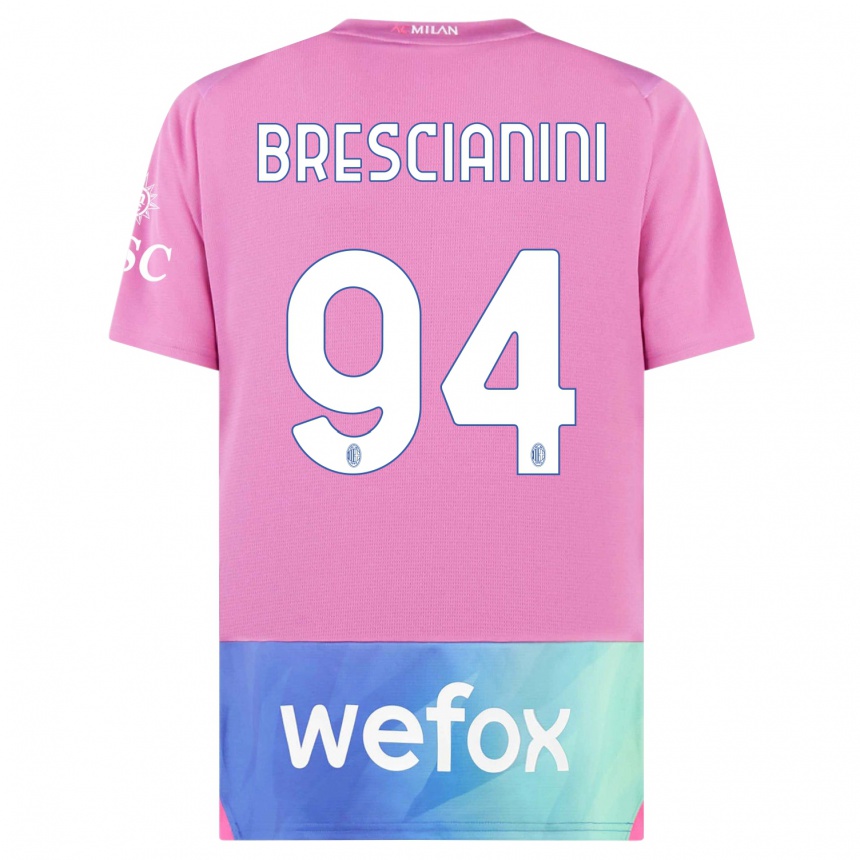 Men  Marco Brescianini #94 Pink Purple Third Jersey 2023/24 T-Shirt Nz