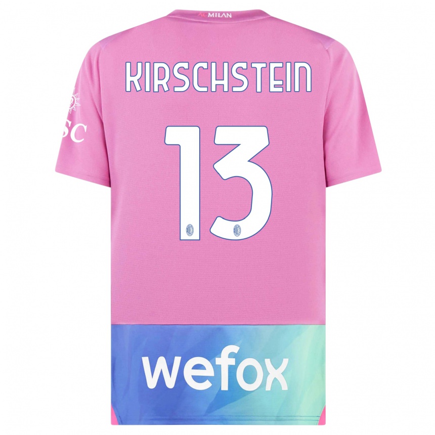 Men  Merle Kirschstein #13 Pink Purple Third Jersey 2023/24 T-Shirt Nz