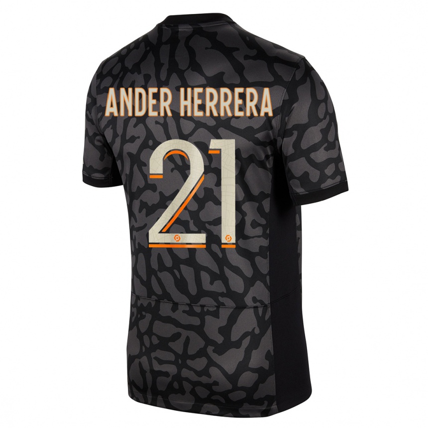 Men  Ander Herrera #21 Black Third Jersey 2023/24 T-Shirt Nz