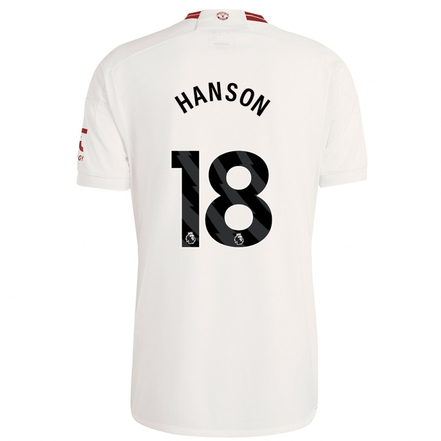 Women  Kirsty Hanson #18 White Third Jersey 2023/24 T-Shirt Nz