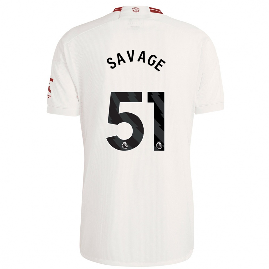 Women  Charlie Savage #51 White Third Jersey 2023/24 T-Shirt Nz