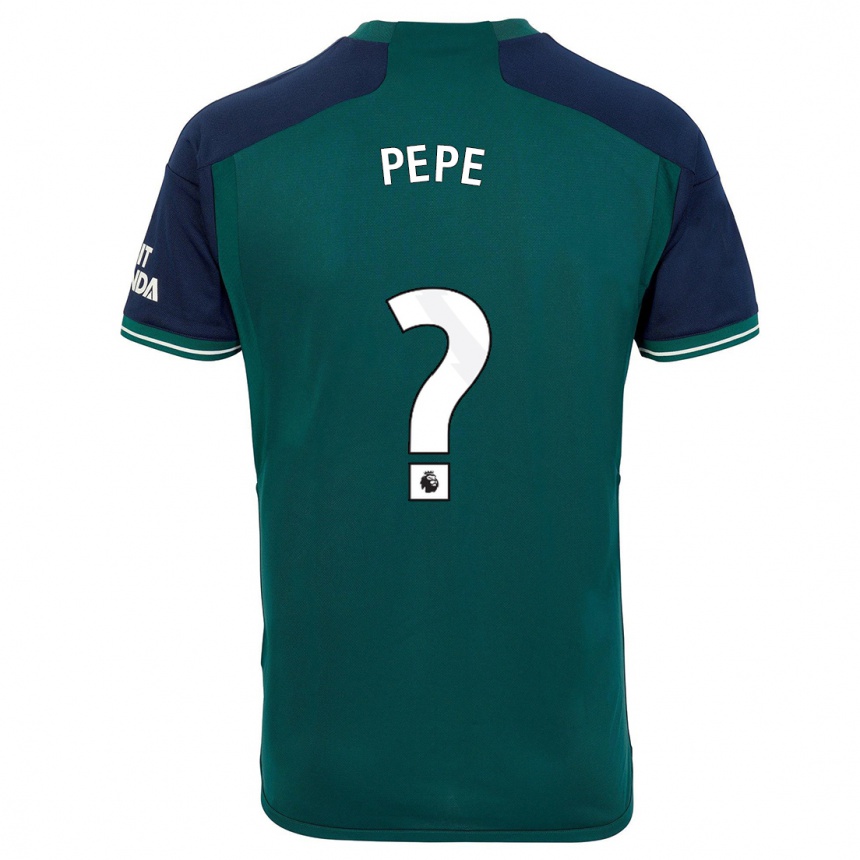 Women  Nicolas Pepe #0 Green Third Jersey 2023/24 T-Shirt Nz