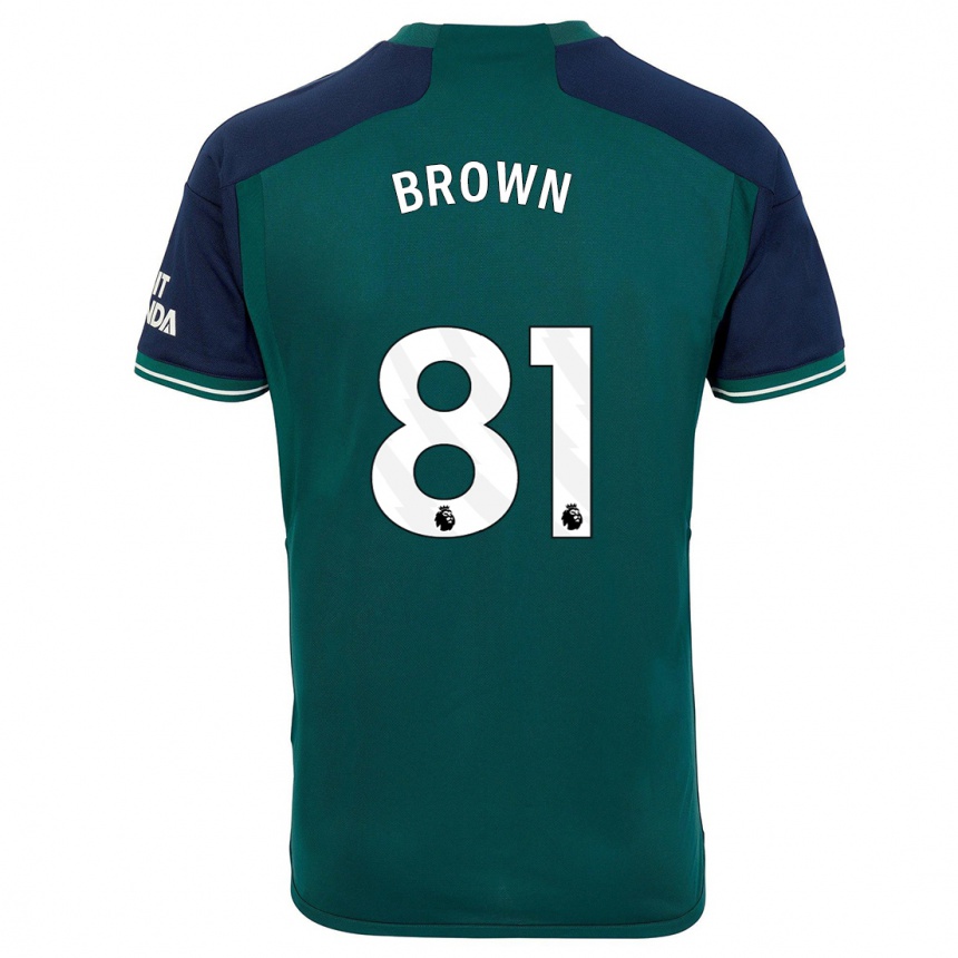 Women  Luis Brown #81 Green Third Jersey 2023/24 T-Shirt Nz