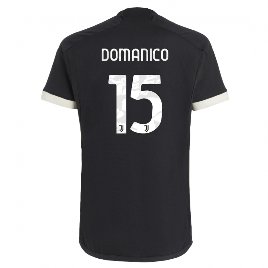 Women  Saverio Domanico #15 Black Third Jersey 2023/24 T-Shirt Nz