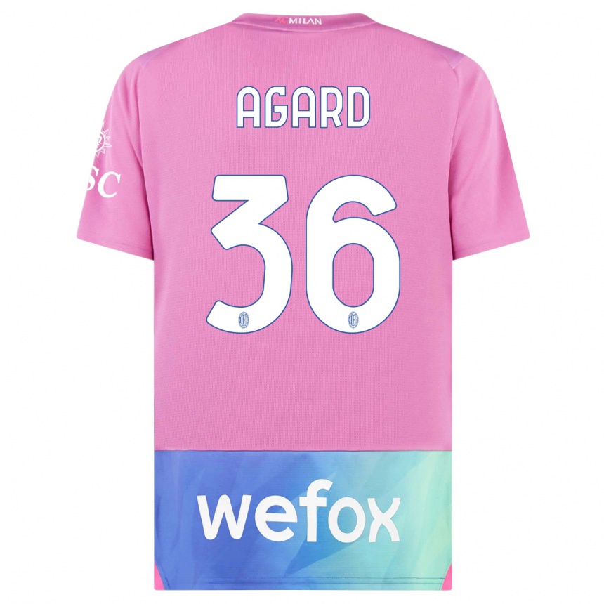 Women  Laura Agard #36 Pink Purple Third Jersey 2023/24 T-Shirt Nz