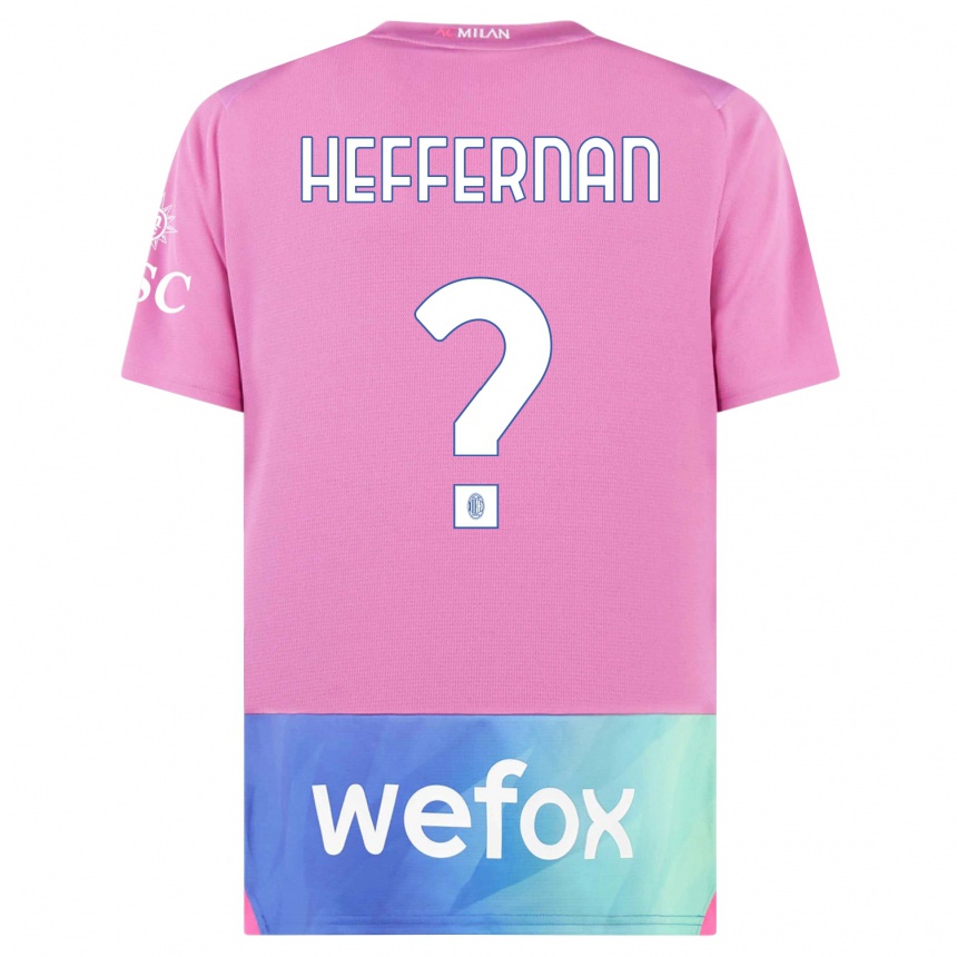 Women  Cathal Heffernan #0 Pink Purple Third Jersey 2023/24 T-Shirt Nz