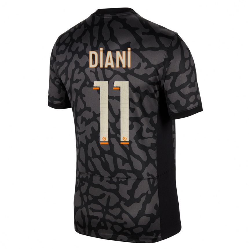 Women  Kadidiatou Diani #11 Black Third Jersey 2023/24 T-Shirt Nz