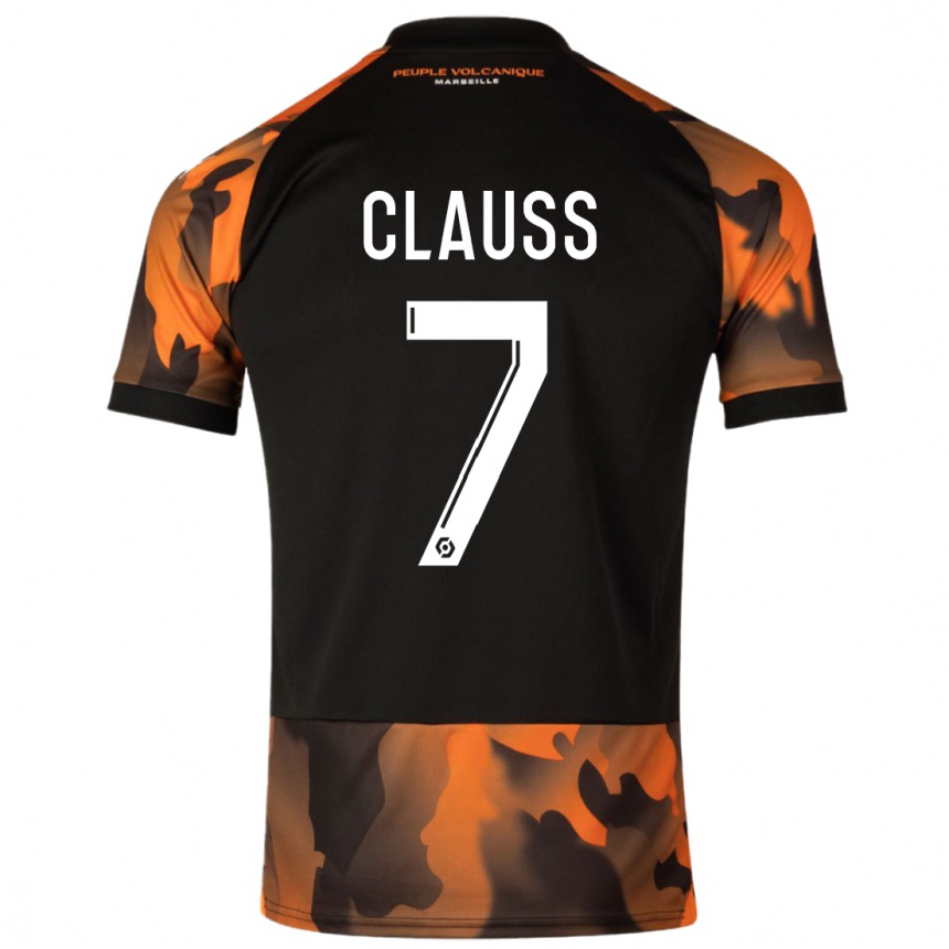 Women  Jonathan Clauss #7 Black Orange Third Jersey 2023/24 T-Shirt Nz