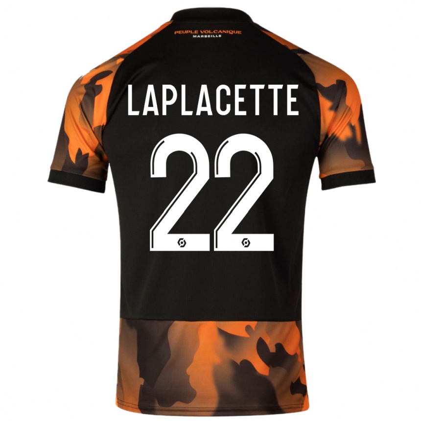 Women  Tess Laplacette #22 Black Orange Third Jersey 2023/24 T-Shirt Nz