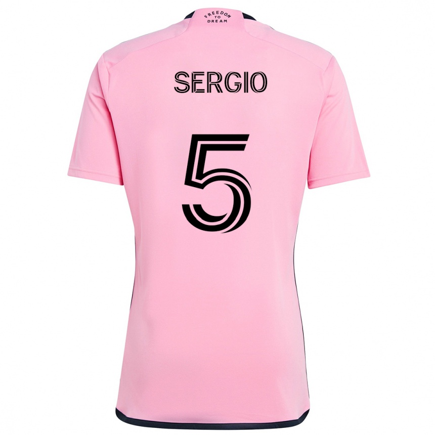 Kids Football Sergio Busquets #5 Pink Home Jersey 2024/25 T-Shirt Nz