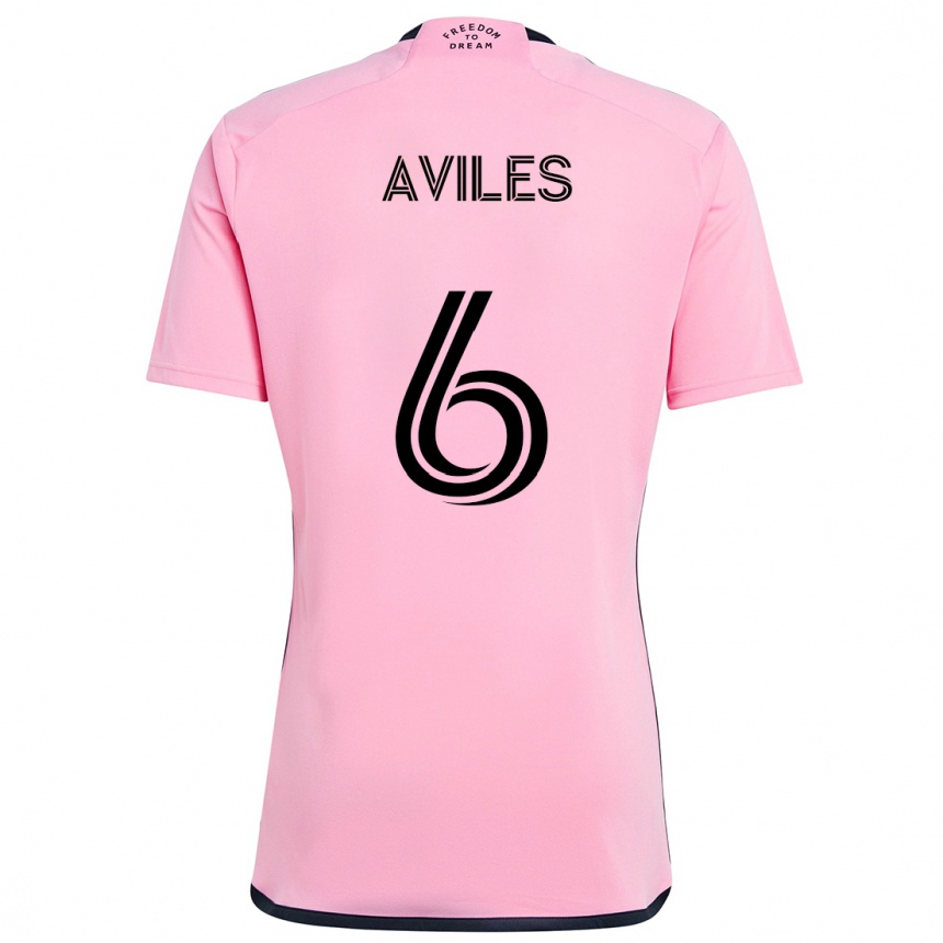 Kids Football Tomás Avilés #6 Pink Home Jersey 2024/25 T-Shirt Nz