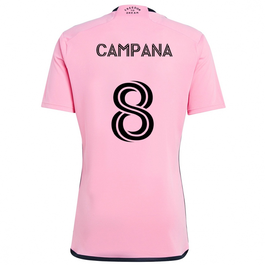 Kids Football Leonardo Campana #8 Pink Home Jersey 2024/25 T-Shirt Nz