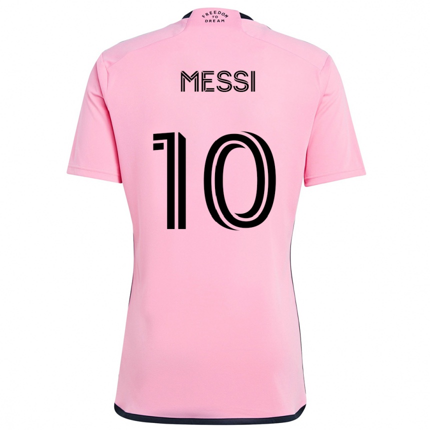 Kids Football Lionel Messi #10 Pink Home Jersey 2024/25 T-Shirt Nz