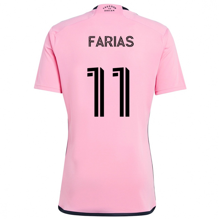 Kids Football Facundo Farías #11 Pink Home Jersey 2024/25 T-Shirt Nz