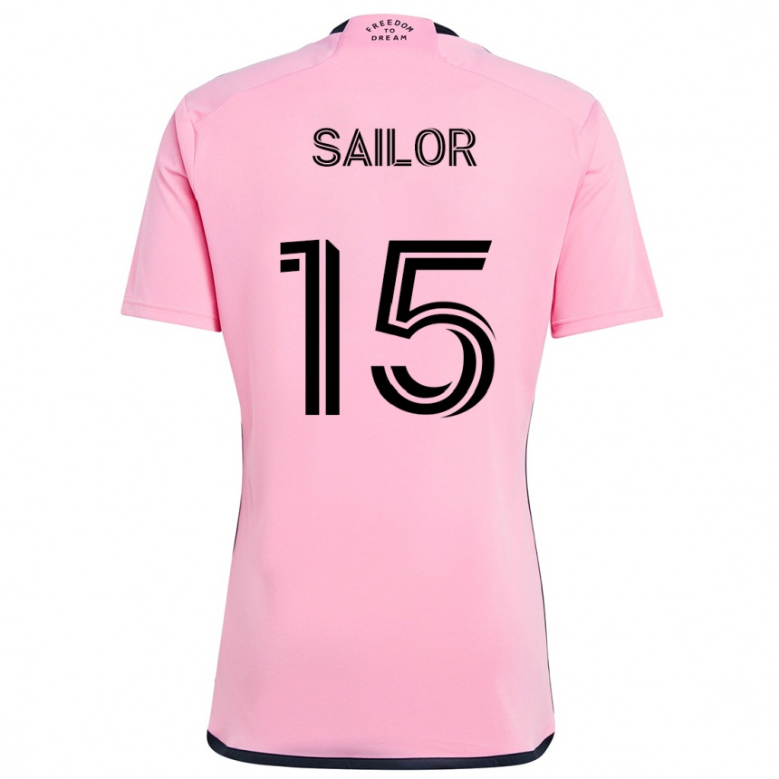 Kids Football Ryan Sailor #15 Pink Home Jersey 2024/25 T-Shirt Nz