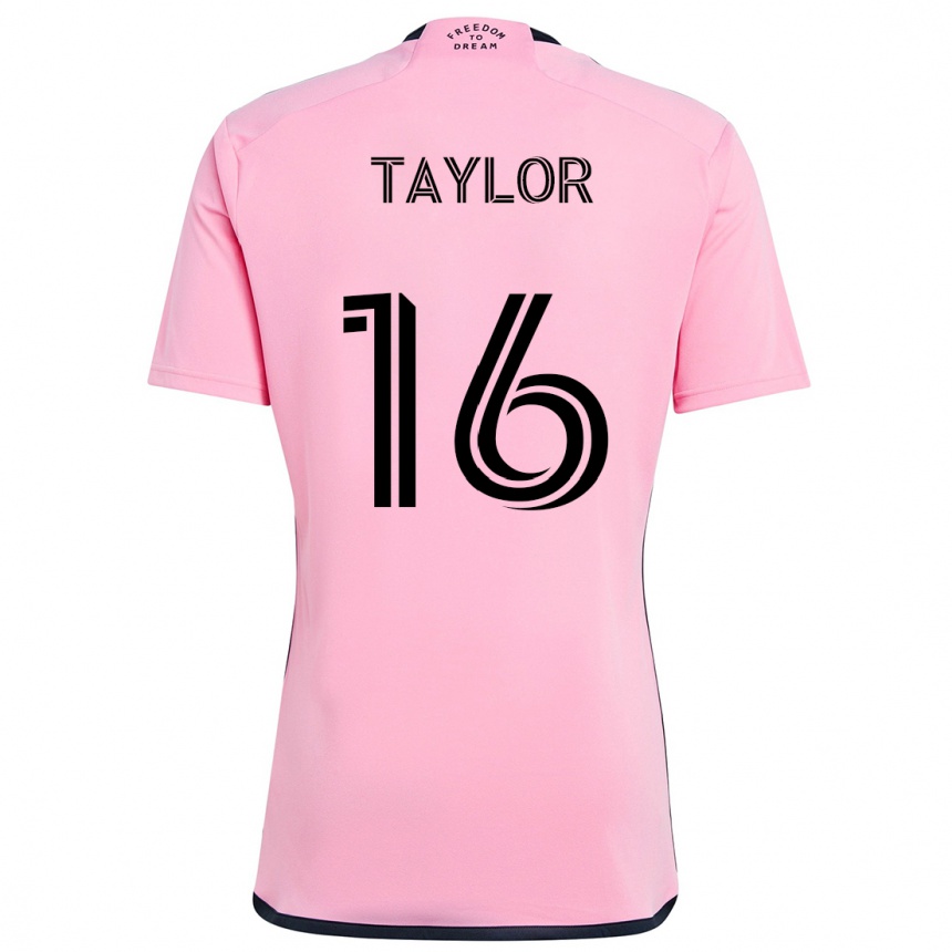 Kids Football Robert Taylor #16 Pink Home Jersey 2024/25 T-Shirt Nz