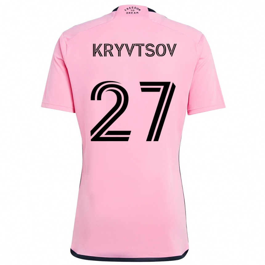 Kids Football Sergiy Kryvtsov #27 Pink Home Jersey 2024/25 T-Shirt Nz