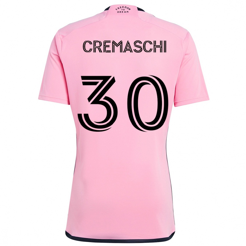 Kids Football Benja Cremaschi #30 Pink Home Jersey 2024/25 T-Shirt Nz