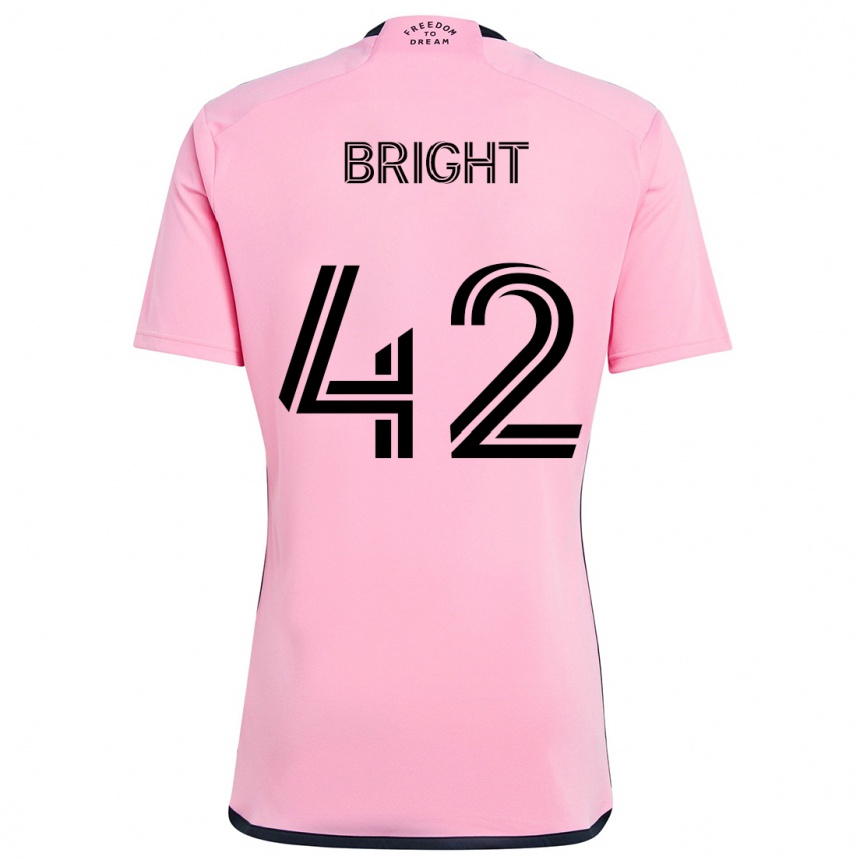 Kids Football Yannick Bright #42 Pink Home Jersey 2024/25 T-Shirt Nz