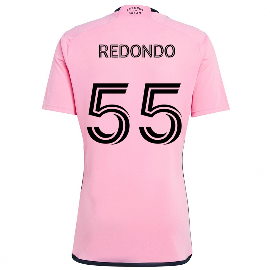 Kids Football Federico Redondo #55 Pink Home Jersey 2024/25 T-Shirt Nz