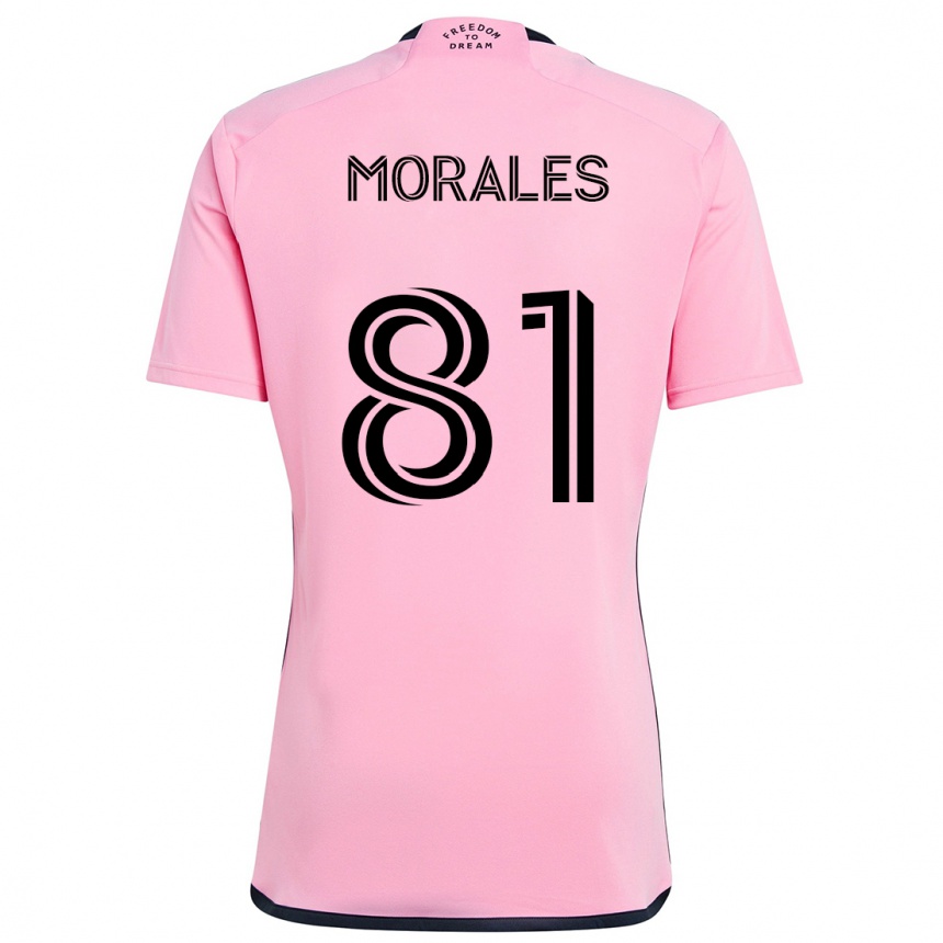 Kids Football Santiago Morales #81 Pink Home Jersey 2024/25 T-Shirt Nz