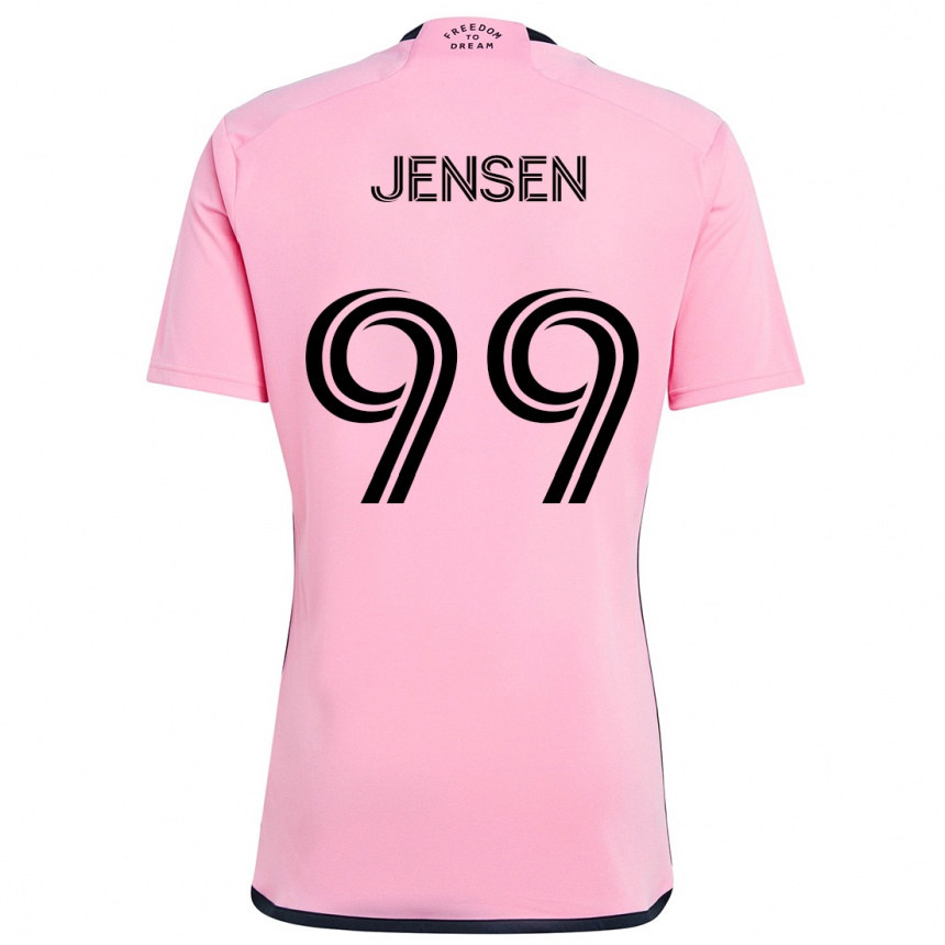 Kids Football Cole Jensen #99 Pink Home Jersey 2024/25 T-Shirt Nz