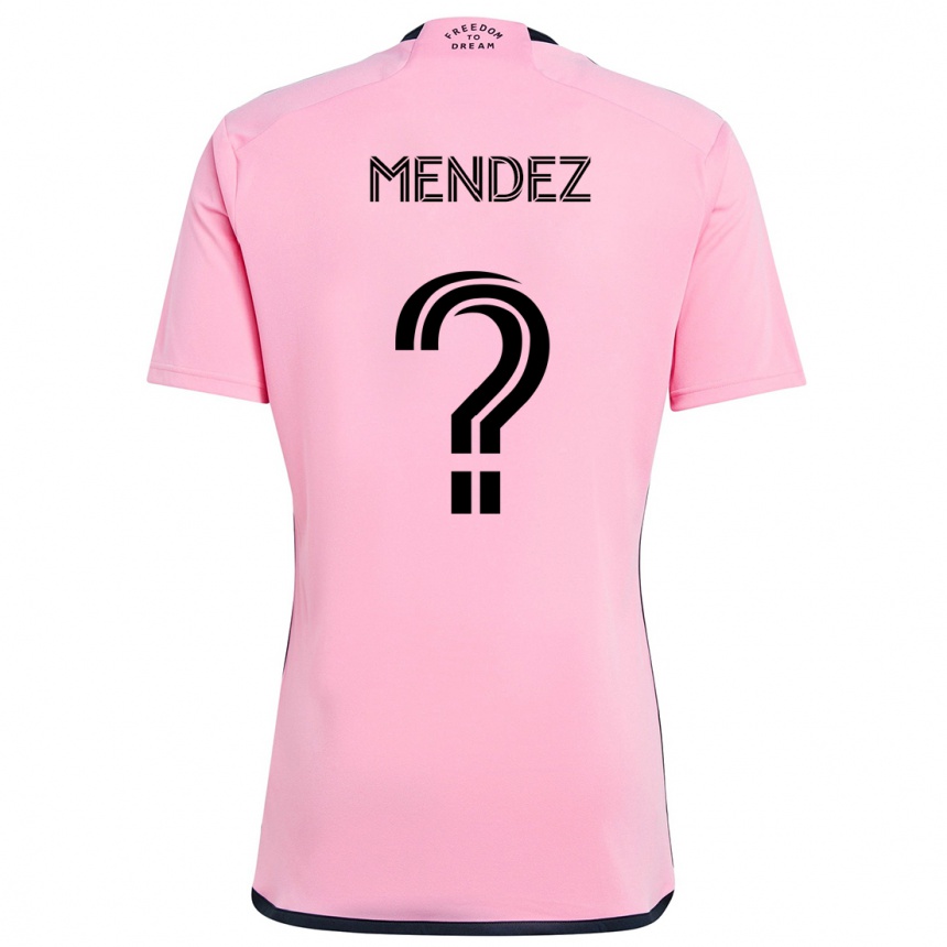 Kids Football Dylan Mendez #0 Pink Home Jersey 2024/25 T-Shirt Nz