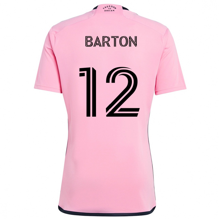 Kids Football Tye Barton #12 Pink Home Jersey 2024/25 T-Shirt Nz