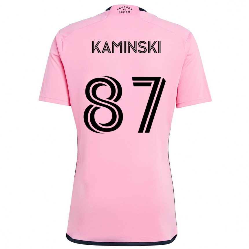 Kids Football Brett Kaminski #87 Pink Home Jersey 2024/25 T-Shirt Nz