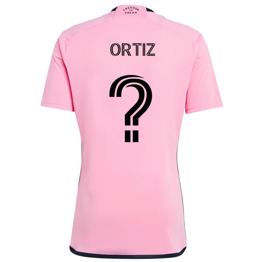 Kids Football Cristian Ortiz #0 Pink Home Jersey 2024/25 T-Shirt Nz