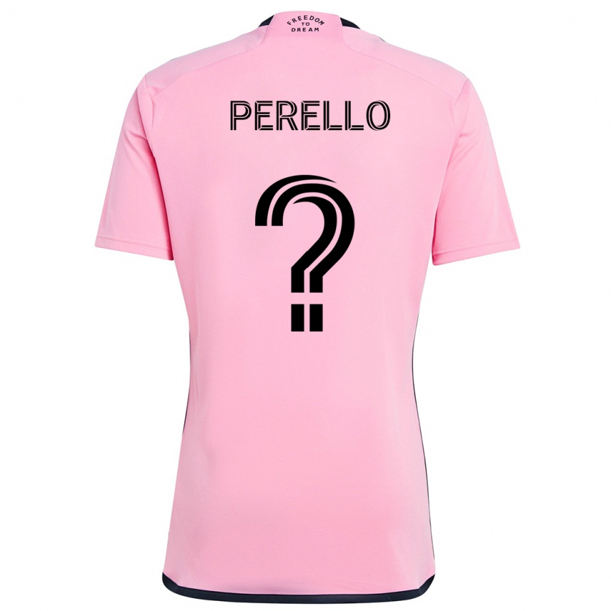 Kids Football Sergio Perello #0 Pink Home Jersey 2024/25 T-Shirt Nz