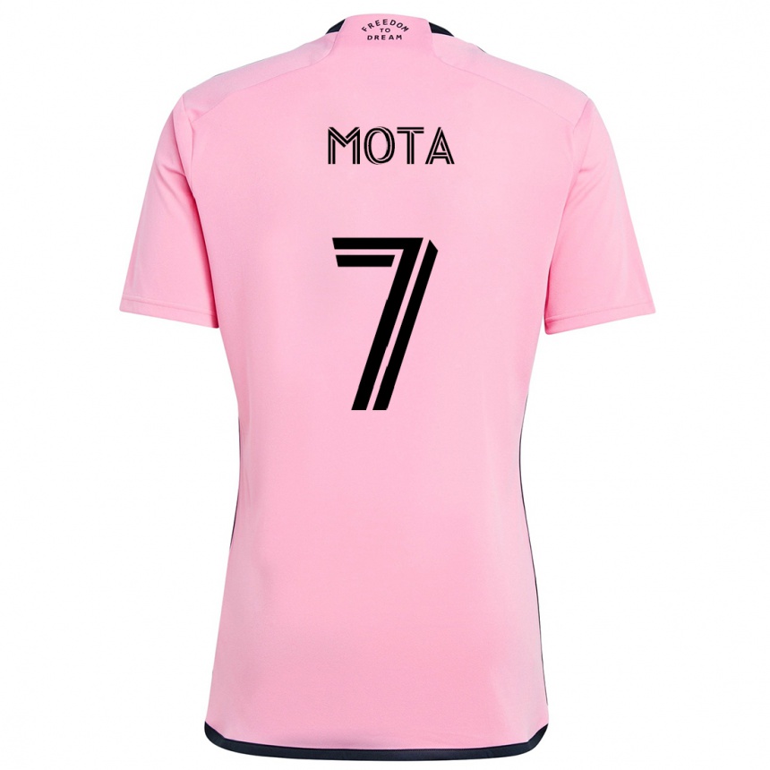 Kids Football Jean Mota #7 Pink Home Jersey 2024/25 T-Shirt Nz