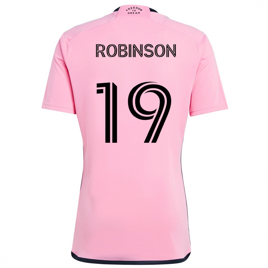 Kids Football Robbie Robinson #19 Pink Home Jersey 2024/25 T-Shirt Nz