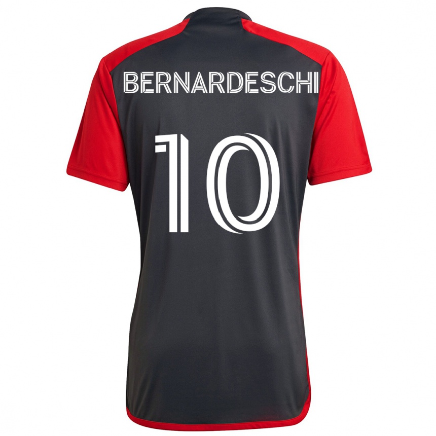 Kids Football Federico Bernardeschi #10 Grayn Red Home Jersey 2024/25 T-Shirt Nz