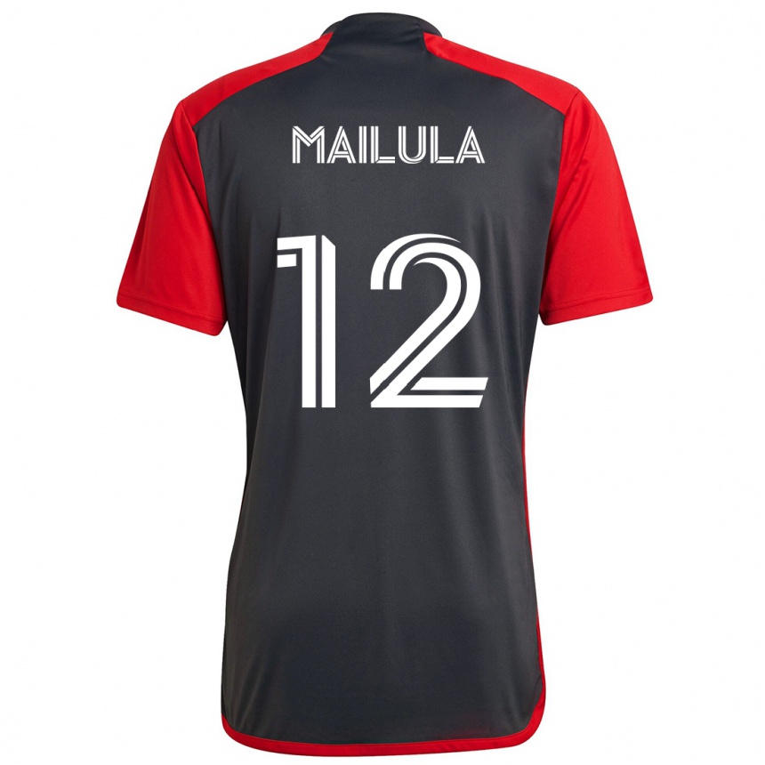 Kids Football Cassius Mailula #12 Grayn Red Home Jersey 2024/25 T-Shirt Nz