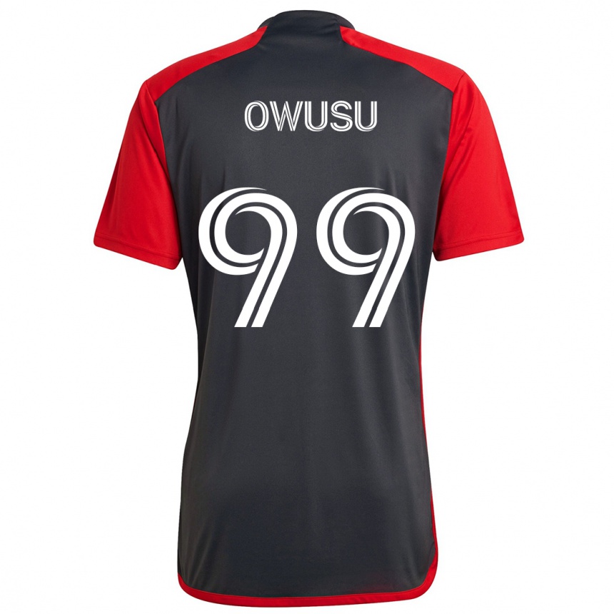 Kids Football Prince Osei Owusu #99 Grayn Red Home Jersey 2024/25 T-Shirt Nz