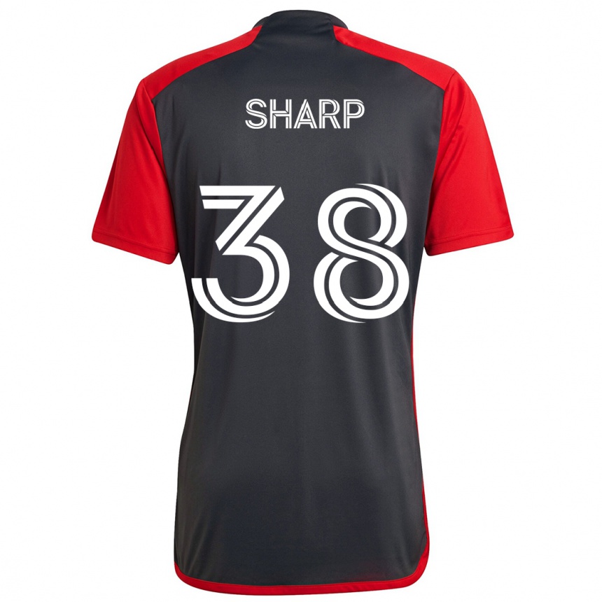 Kids Football Charlie Sharp #38 Grayn Red Home Jersey 2024/25 T-Shirt Nz