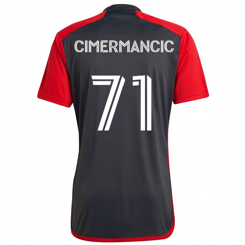 Kids Football Markus Cimermancic #71 Grayn Red Home Jersey 2024/25 T-Shirt Nz