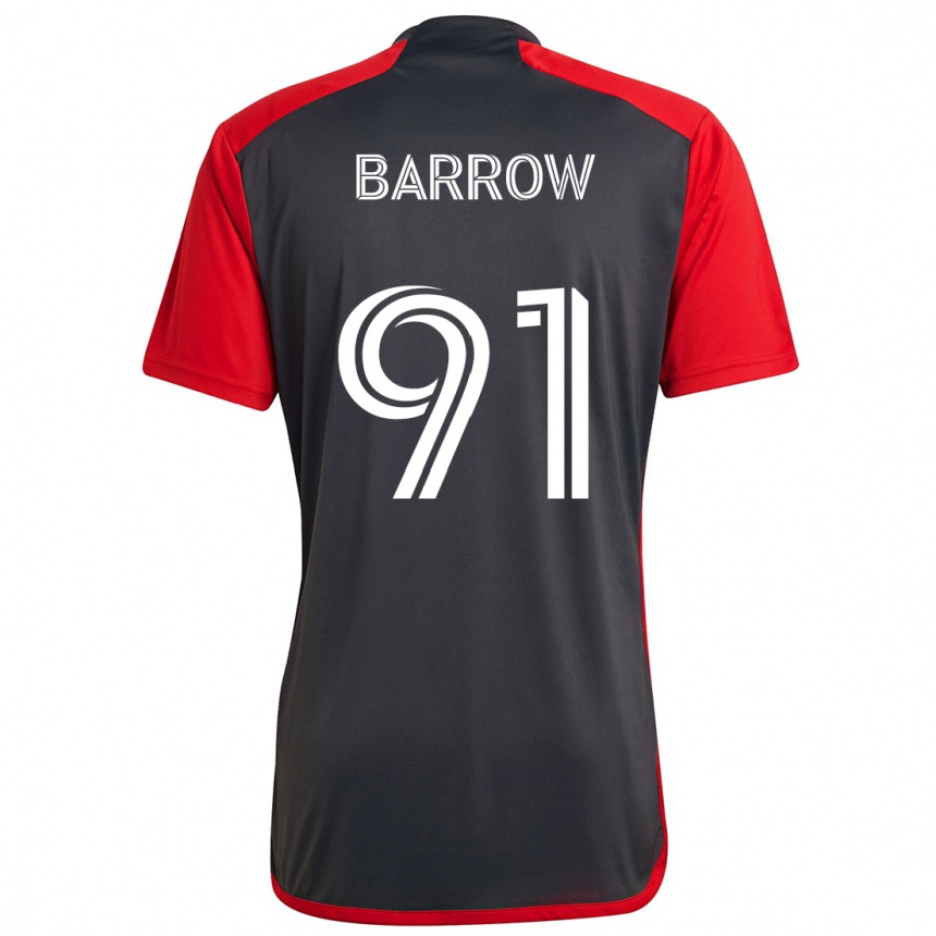 Kids Football Dékwon Barrow #91 Grayn Red Home Jersey 2024/25 T-Shirt Nz