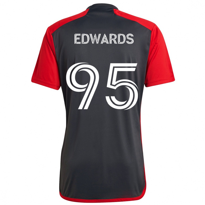 Kids Football Nathaniel Edwards #95 Grayn Red Home Jersey 2024/25 T-Shirt Nz