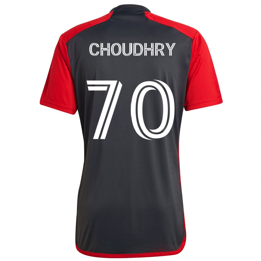 Kids Football Benjamin Choudhry #70 Grayn Red Home Jersey 2024/25 T-Shirt Nz