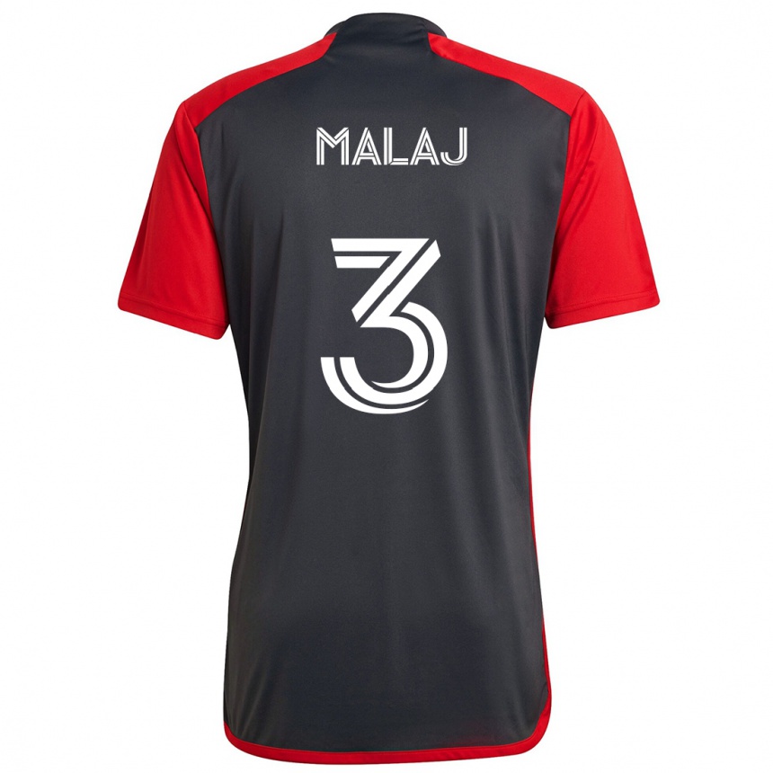 Kids Football Albert Malaj #3 Grayn Red Home Jersey 2024/25 T-Shirt Nz