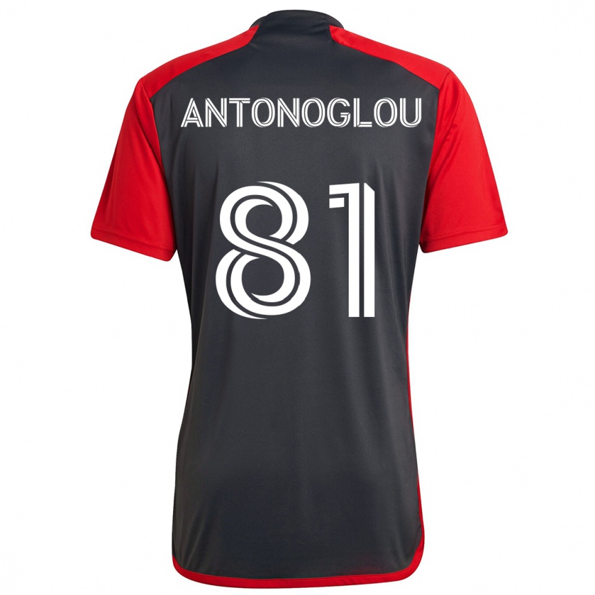 Kids Football Themi Antonoglou #81 Grayn Red Home Jersey 2024/25 T-Shirt Nz