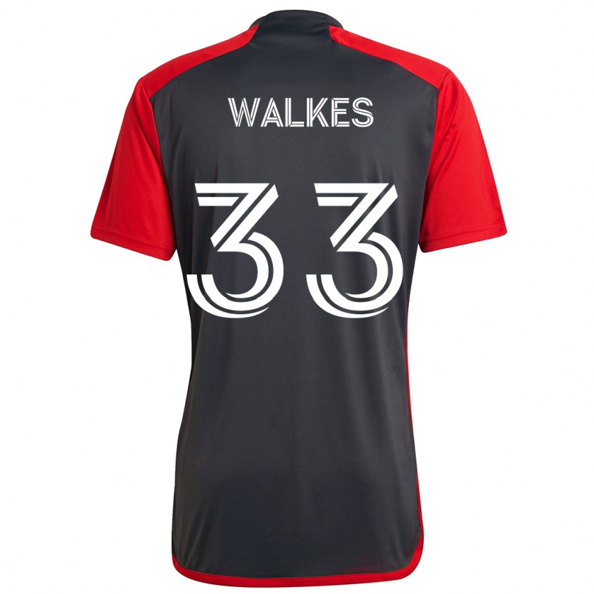 Kids Football Reshaun Walkes #33 Grayn Red Home Jersey 2024/25 T-Shirt Nz