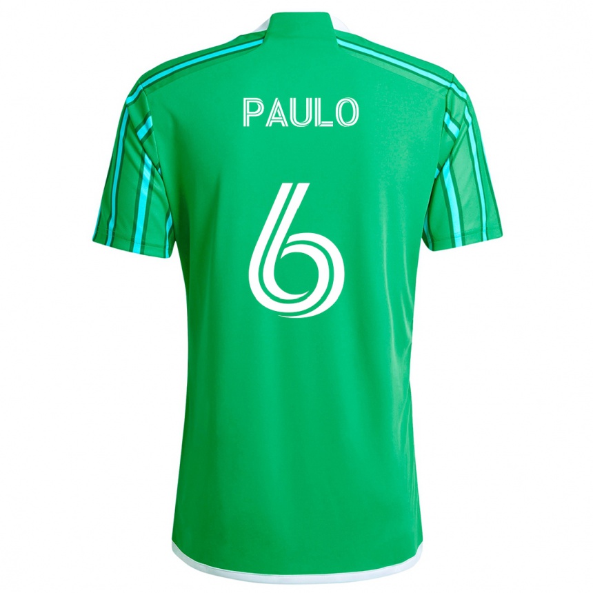 Kids Football João Paulo #6 Green White Home Jersey 2024/25 T-Shirt Nz